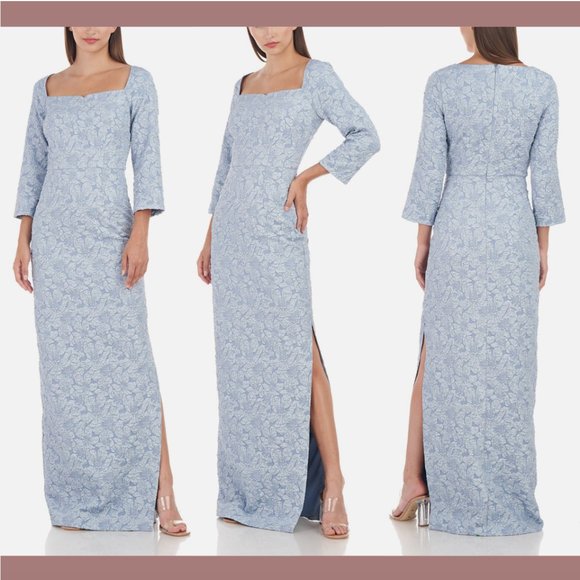 NEW $278 JS Collections Remi Sweetheart Column‎ Gown Slate [ 14 ] #Q526